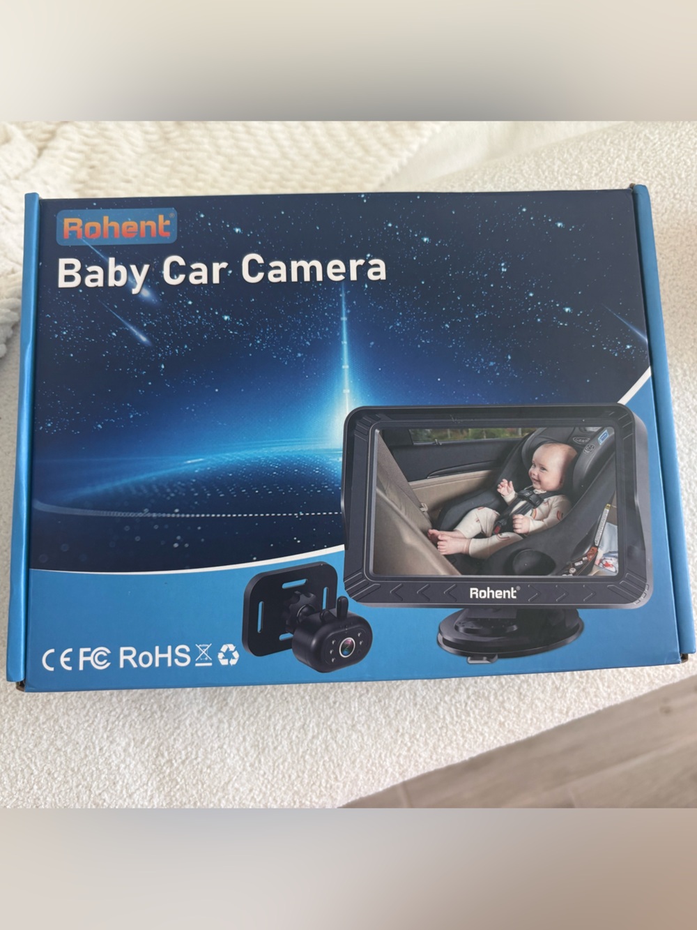 Rohent Baby Car Camera Backseat Monitor System HD Night Vision Brand New In Box